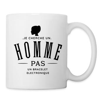 Je cherche un homme, pas un bracelet électronique - Mug blanc - blanc - Droite