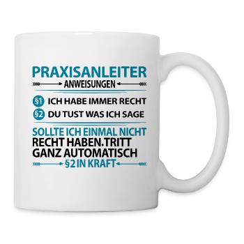 Praxisanleiter Praxisanleitung Abschiedsgeschenk - Tasse - Weiß - Rechts
