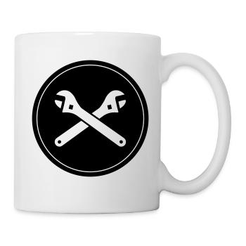 Schraubenschlüssel Icon - Tasse - Weiß - Rechts