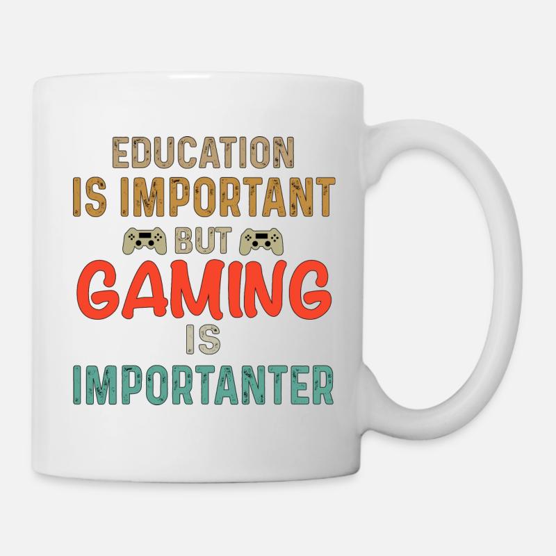 Education is important but Gaming is importanter - Mug - white