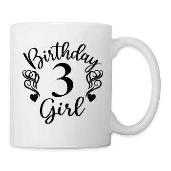 3. Geburtstagskind, 3 Jahre altes Geschenk für Kinder - Tasse - Weiß - Rechts