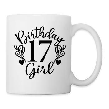 17th Birthday Girl, 17 Years Old Gift For Teens - Mug - white - Right