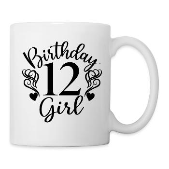 12th Birthday Girl, 12 Years Old Gift For Kids - Mug - white - Right
