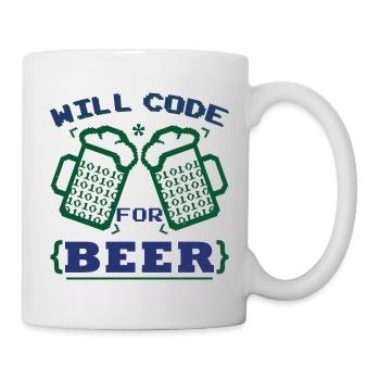 Funny Beer Coding Coder - Mug - white - Right