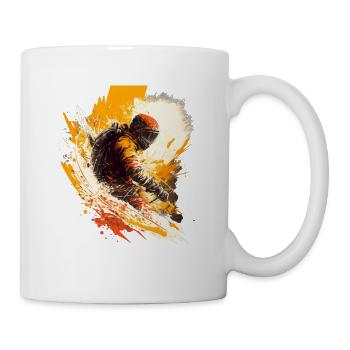 Mountain adventurers: skiers, action and adrenaline! - Mug - white - Right