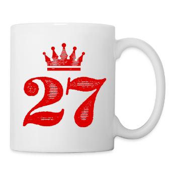 27 Zahl Krone - Tasse - Weiß - Rechts
