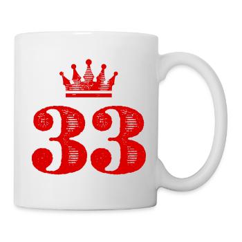 33 Zahl Krone - Tasse - Weiß - Rechts
