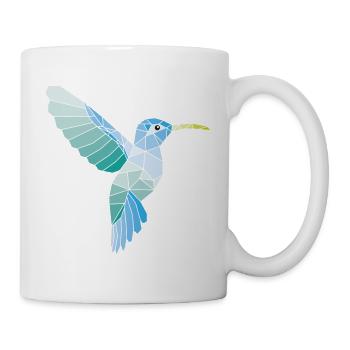 Colibri géométrique bleu - Mug blanc - blanc - Droite