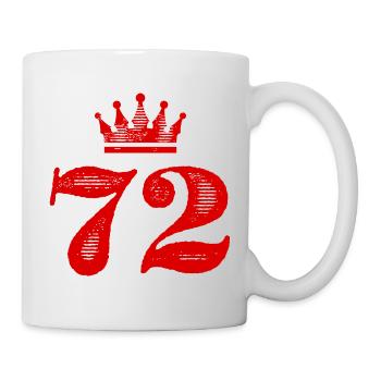 72 Zahl Krone - Tasse - Weiß - Rechts