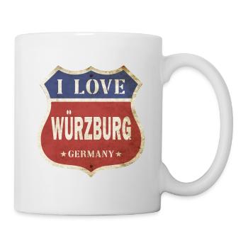 Würzburg Deutschland Stadt I Love Vintage Retro - Tasse - Weiß - Rechts