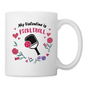 Mon Valentin est un pickleball - Mug blanc - blanc - Droite