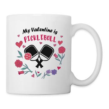 Mein Valentin ist Pickleball - Tasse - Weiß - Rechts