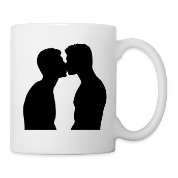 erotischer Kuss zwei schwuler Männer - Tasse - Weiß - Rechts