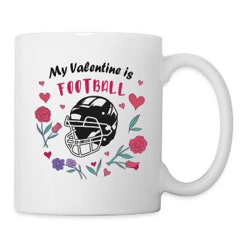Ma Saint-Valentin, c’est le football - Mug blanc - blanc - Droite