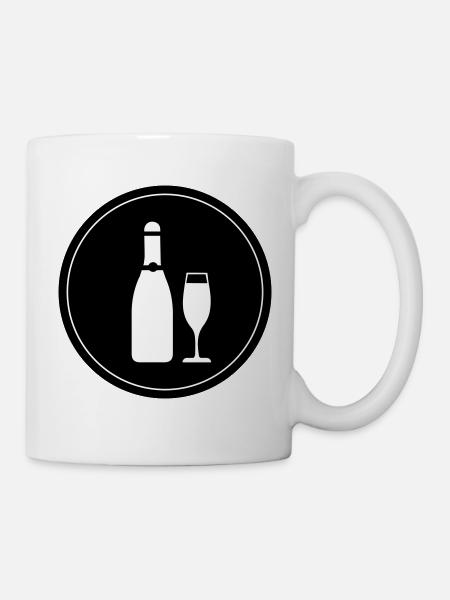 Rotwein Symbol - Tasse - Weiß