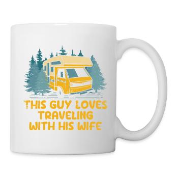 Loves Traveling With His Wife Traveler Husband - Mug - white - Right