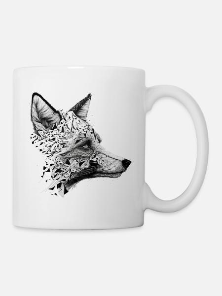 Fuchs Fuchsmotiv Tiere Geschenk Kunst Tiermotiv - Tasse - Weiß