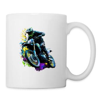 Motocrosser cool dans le style enduro - Mug blanc - blanc - Droite