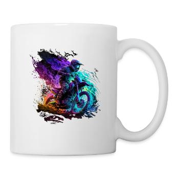 Des pilotes de motocross badass dans des couleurs cool - Mug blanc - blanc - Droite