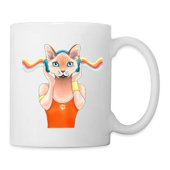Lustiger Musik-Chat - Tasse - Weiß - Rechts