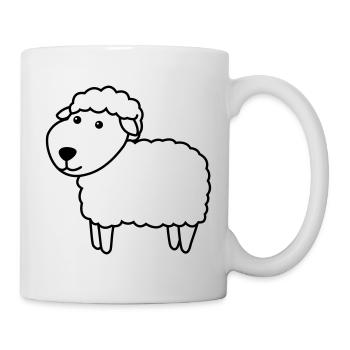 Schaf Comic Tier - Tasse - Weiß - Rechts