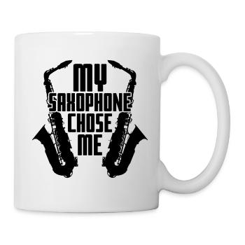 Jazz Saxophon - Tasse - Weiß - Rechts