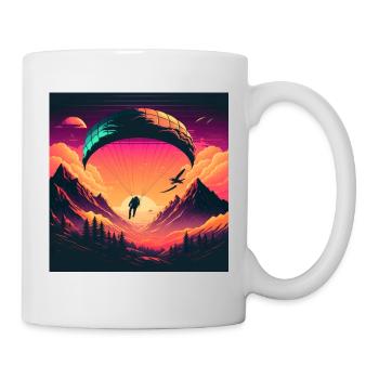 schönes und kreatives Paragliding Motiv vaporwave - Tasse - Weiß - Rechts