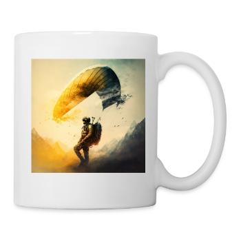 kreativer und cooler Paraglider, Sport der Lüfte - Tasse - Weiß - Rechts
