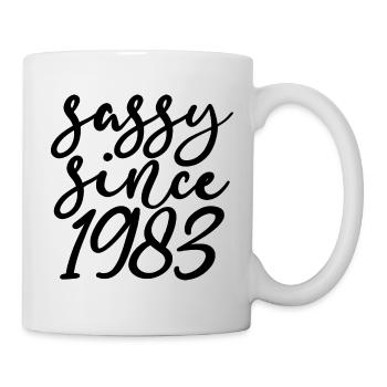 frech seit 1983, Geschenk zum 40. Geburtstag 40 Jahre alt - Tasse - Weiß - Rechts