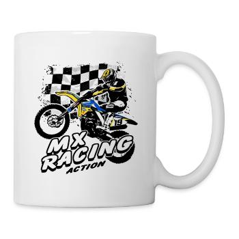 Moto Cross - Motocross - Supercross - MX - SX - Tasse - Weiß - Rechts