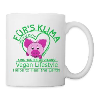 Vegan weibl.Schwein Klima Planet Retten SabineVega - Tasse - Weiß - Rechts