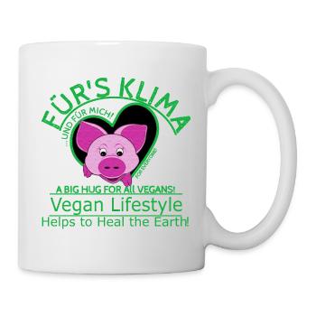 Vegan weibl.Schwein Klima Planet Retten SabineVega - Tasse - Weiß - Rechts