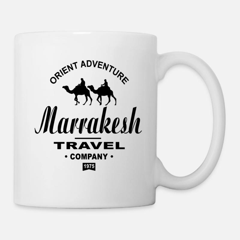 Marrakech - Maroc - Chameau - Caravane - Mug blanc - blanc