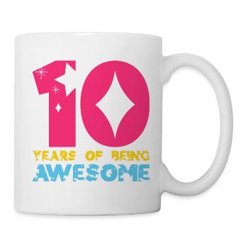 10 ANS D’ÊTRE UNE LICORNE GÉNIALE 10E ANNIVERSAIRE - Mug blanc - blanc - Droite