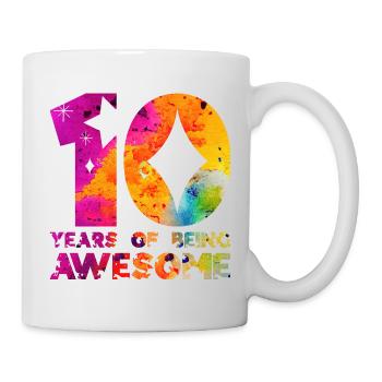10 ANS D’ÊTRE UNE LICORNE GÉNIALE 10E ANNIVERSAIRE - Mug blanc - blanc - Droite
