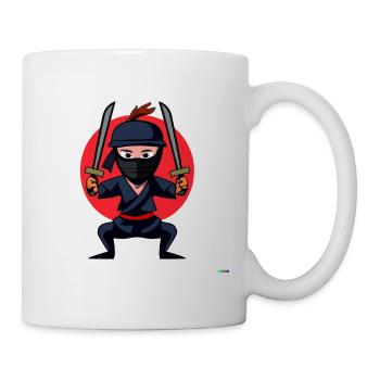 Ninja Vintage Japan in the red sunset - Mug - white - Right