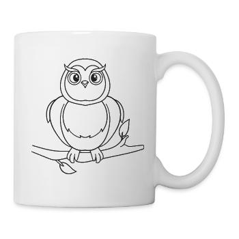 Owl, bird, gift, gift idea - Mug - white - Right