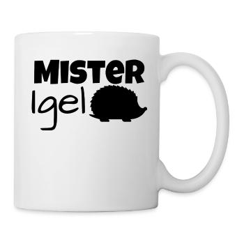 Mister Igel , Frühlingsdesign, Frühlingsmotiv - Tasse - Weiß - Rechts