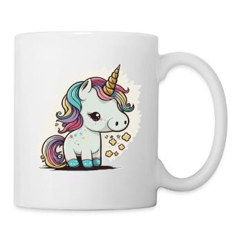 Licorne colorée douce mignonne bande dessinée bande dessinée - Mug blanc - blanc - Droite