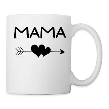 Mama mit Herzpfeil, Mamaspruch, Mamadesign, Mutter - Tasse - Weiß - Rechts