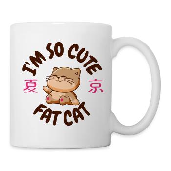 Cute fat Cat - Tasse - Weiß - Rechts