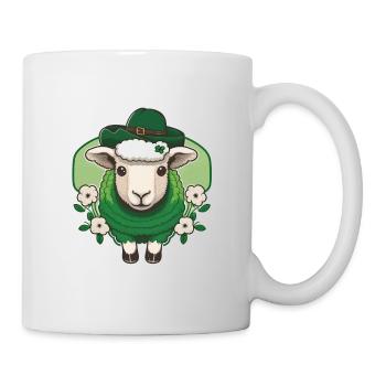 St. Patrick s Day Schaf mit Blumen - Tasse - Weiß - Rechts