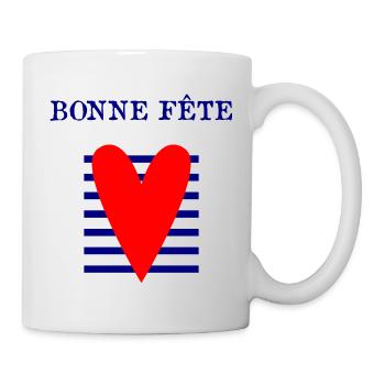 BONNE FÊTE. FÊTE DES MÈRES. FÊTE DES PÈRES. FÊTE - Mug blanc - blanc - Droite