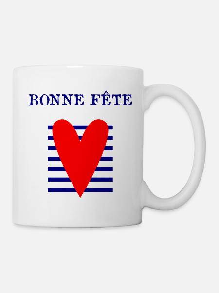 BONNE FÊTE. FÊTE DES MÈRES. FÊTE DES PÈRES. FÊTE - Mug blanc - blanc