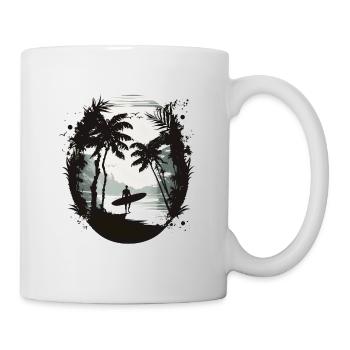 Surfer black and white - Mug - white - Right