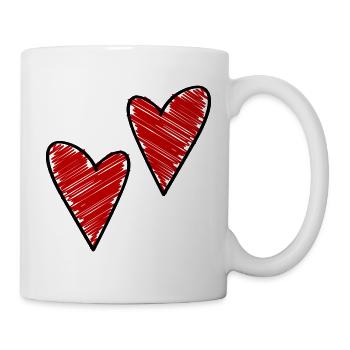 herzen symbol liebe - Tasse - Weiß - Rechts