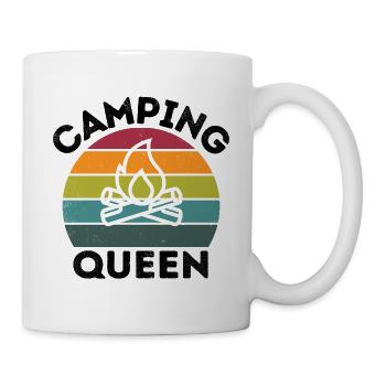 Police noire en détresse Camping Queen - Mug blanc - blanc - Droite