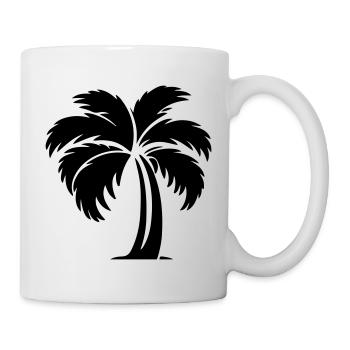 Palme Silhouette Symbol - Tasse - Weiß - Rechts