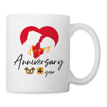 Happy 4Year Anniversary - Tasse - Weiß - Rechts