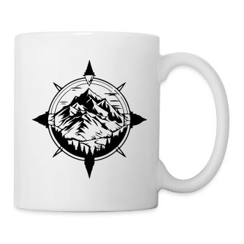 Symbole de voyage Compass Mountains - Mug blanc - blanc - Droite
